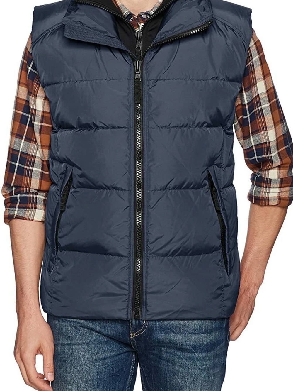 Men's Navy Quilted Puffer Vest - Lightweight Insulated Vest